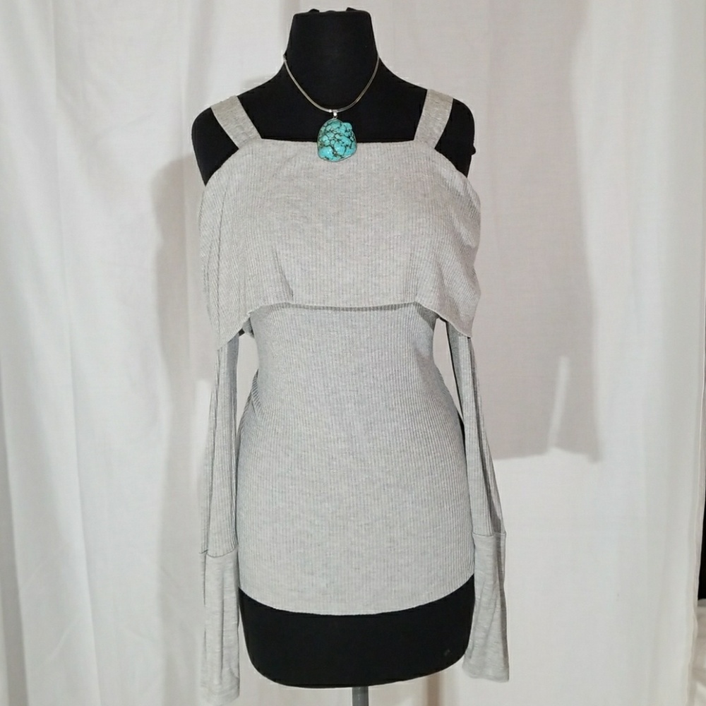 Off the shoulder knit tunic